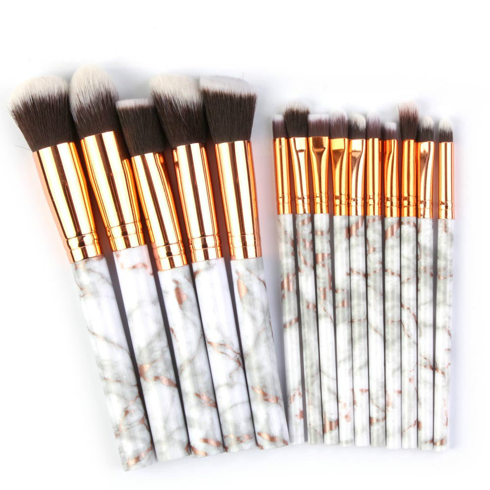 Set of 15 marbling makeup brushes Set of 15 marbling makeup brushes